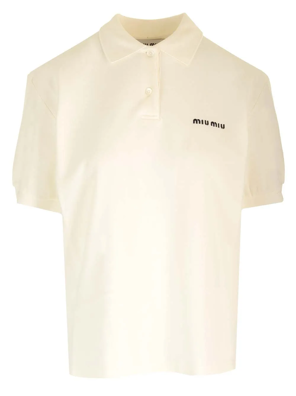 Miu Miu Logo-Embroidered Short-Sleeved Polo Shirt