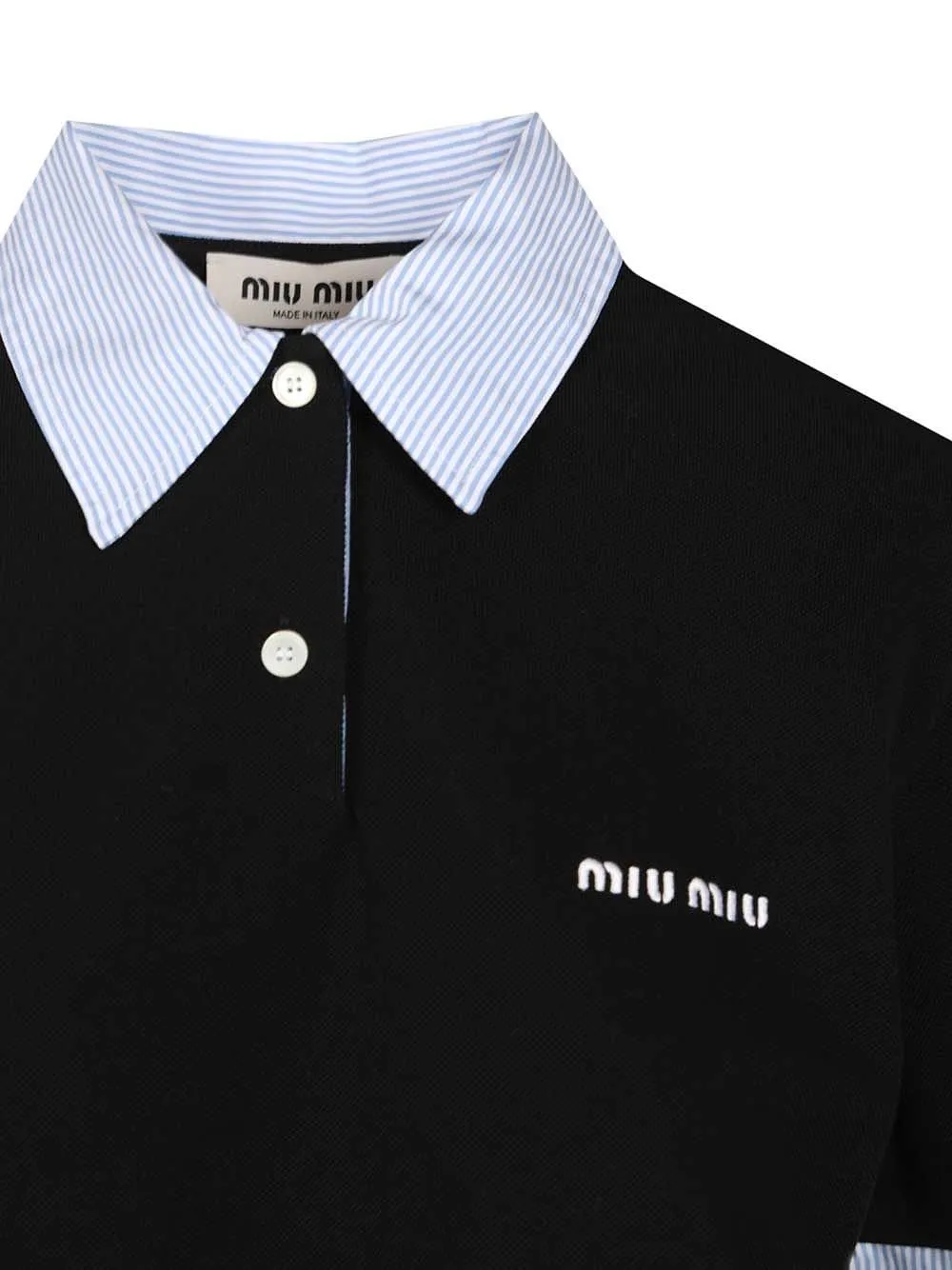 Miu Miu Logo-Embroidered Short-Sleeved Polo Shirt