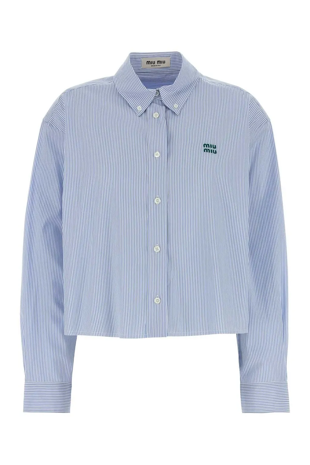 Miu Miu Logo-Embroidered Striped Shirt