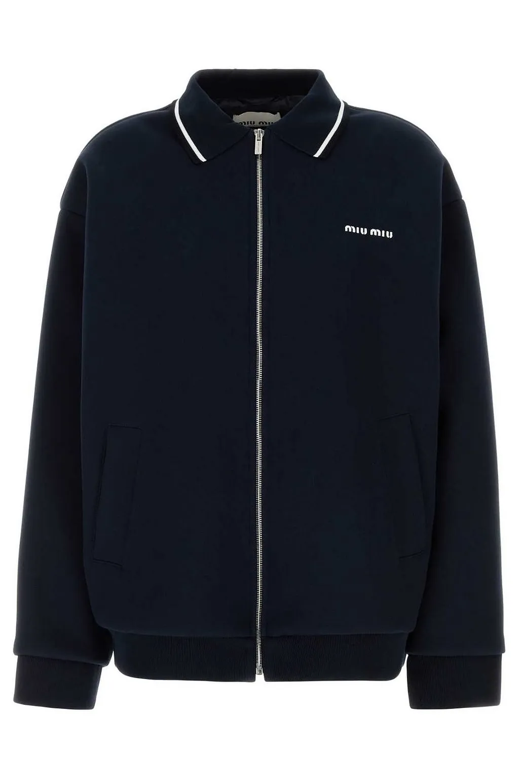 Miu Miu Logo-Embroidered Zipped Jacket