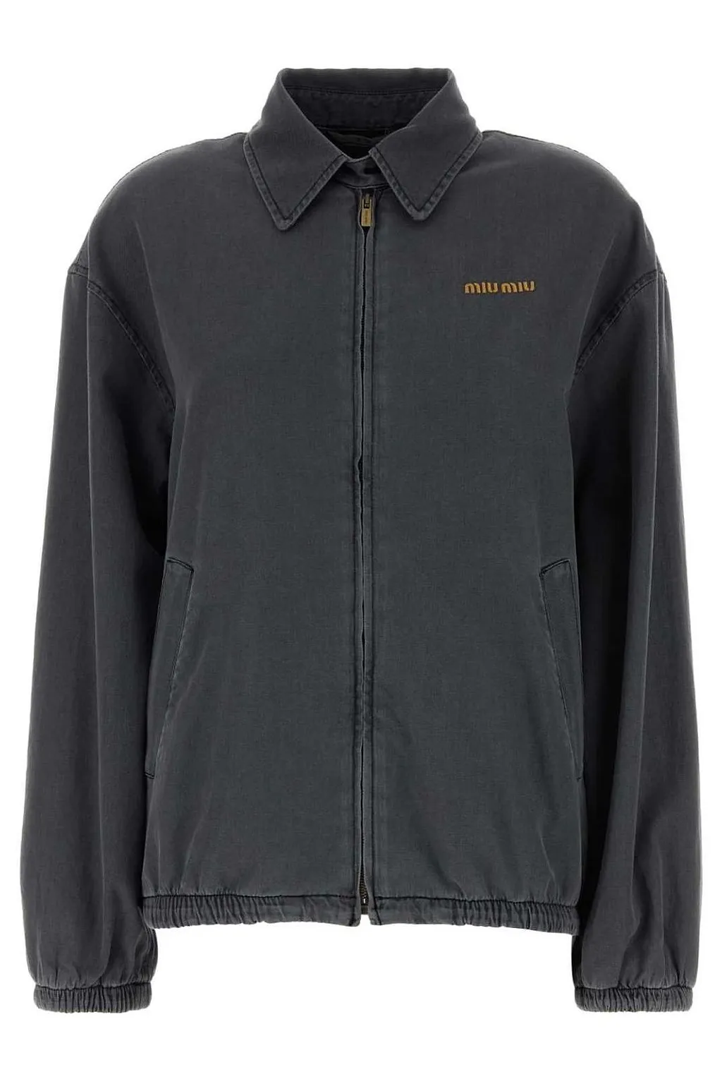 Miu Miu Logo-Embroidered Zipped Jacket