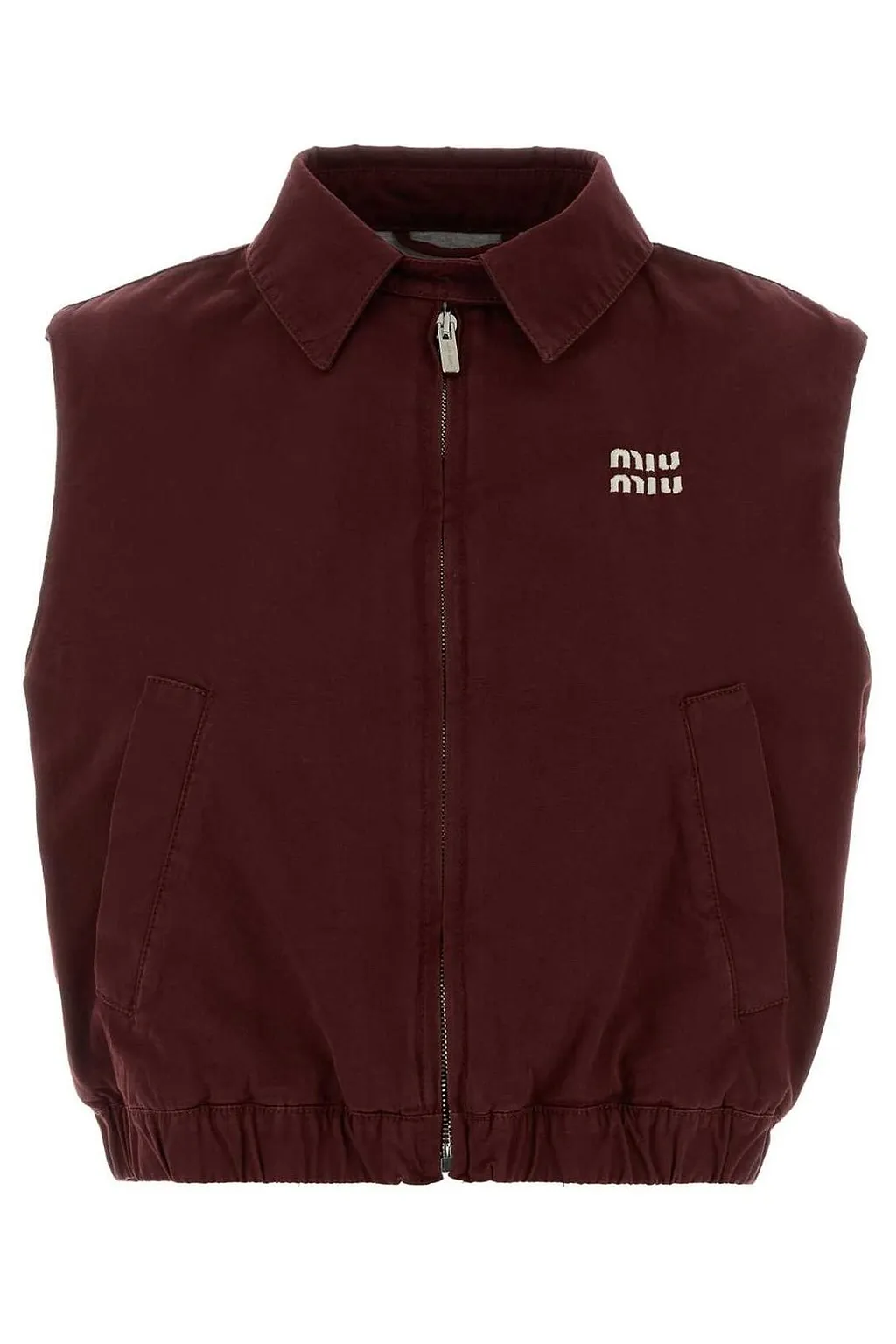 Miu Miu Logo-Embroidered Zipped Gilet