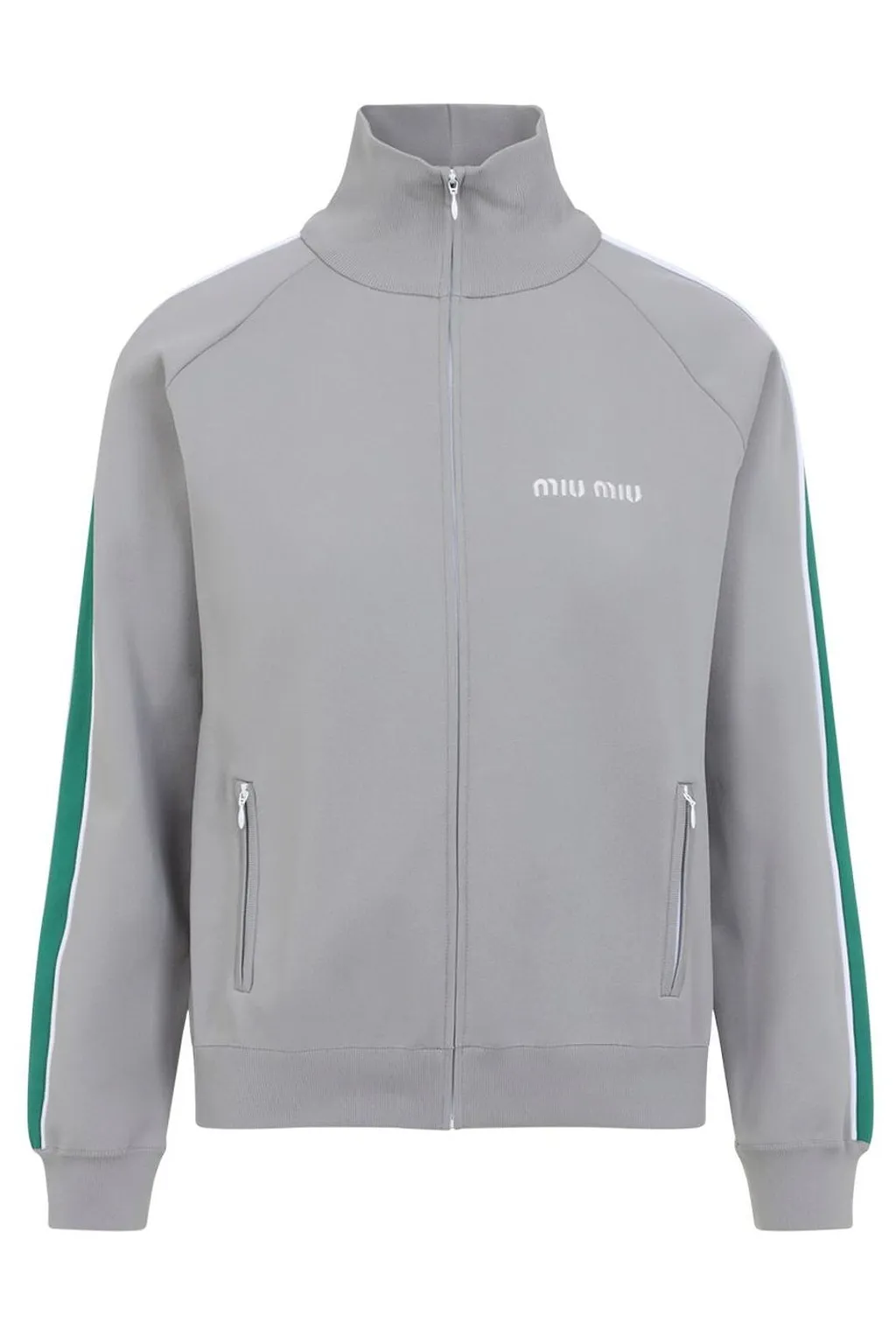 Miu Miu Logo-Embroidered Zipped Sweatshirt