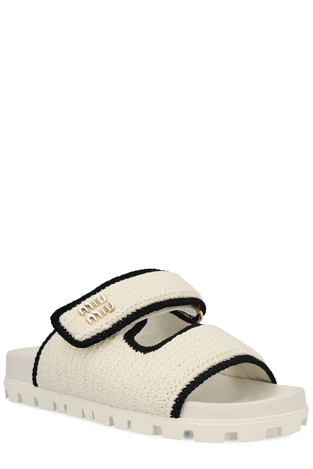 Miu Miu Logo-Lettering Slip-On Sandals