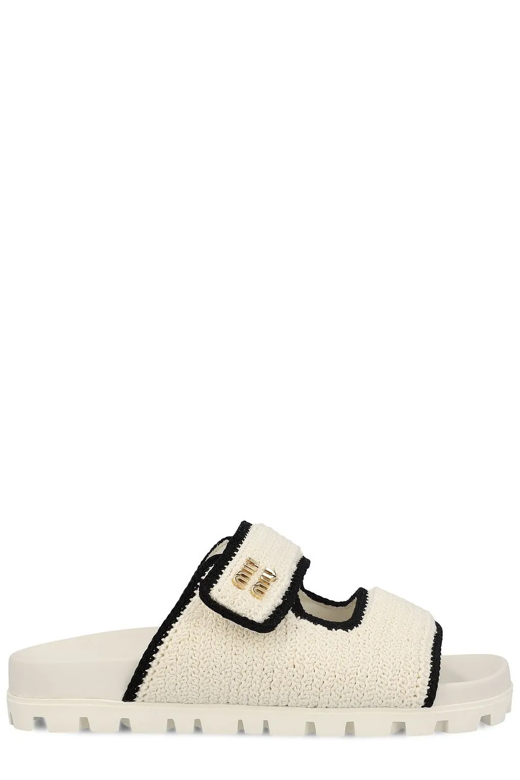 Miu Miu Logo-Lettering Slip-On Sandals