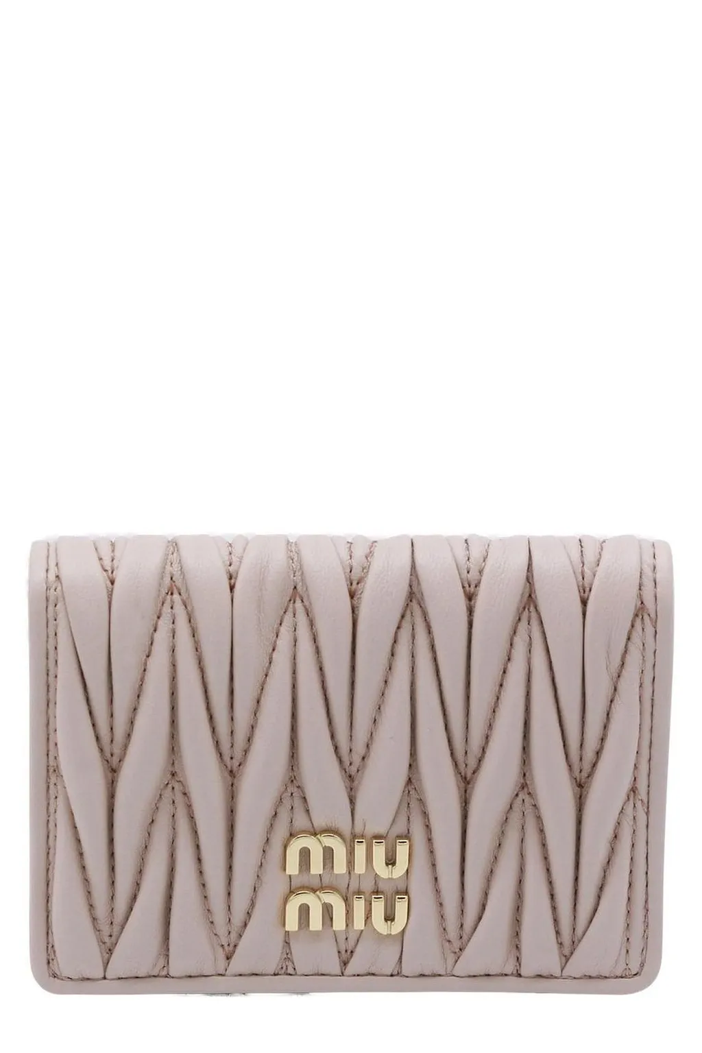 Miu Miu Logo-Lettering Matelassé Cardholder