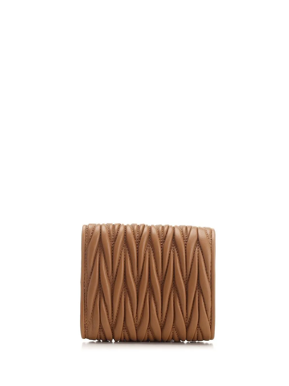 Miu Miu Logo-Lettering Matelassé Tri-Fold Wallet