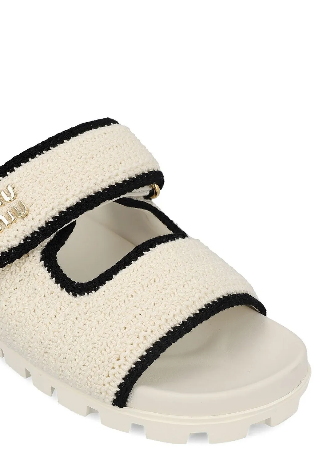 Miu Miu Logo-Lettering Slip-On Sandals