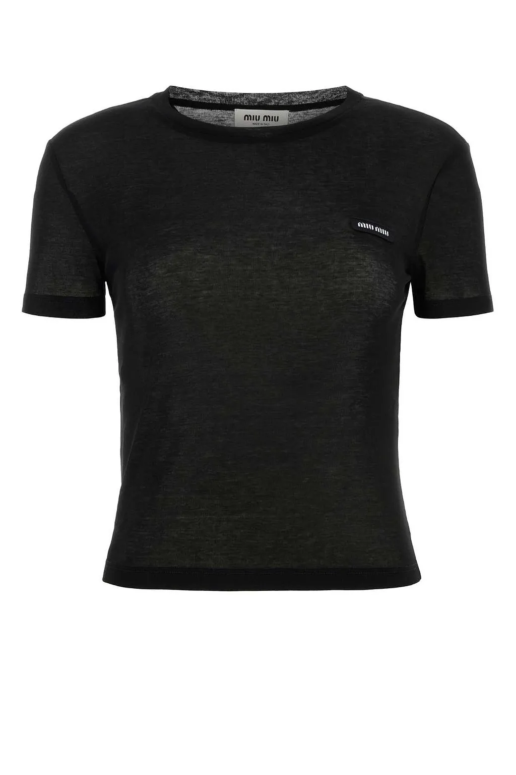 Miu Miu Logo-Patch Crewneck T-Shirt