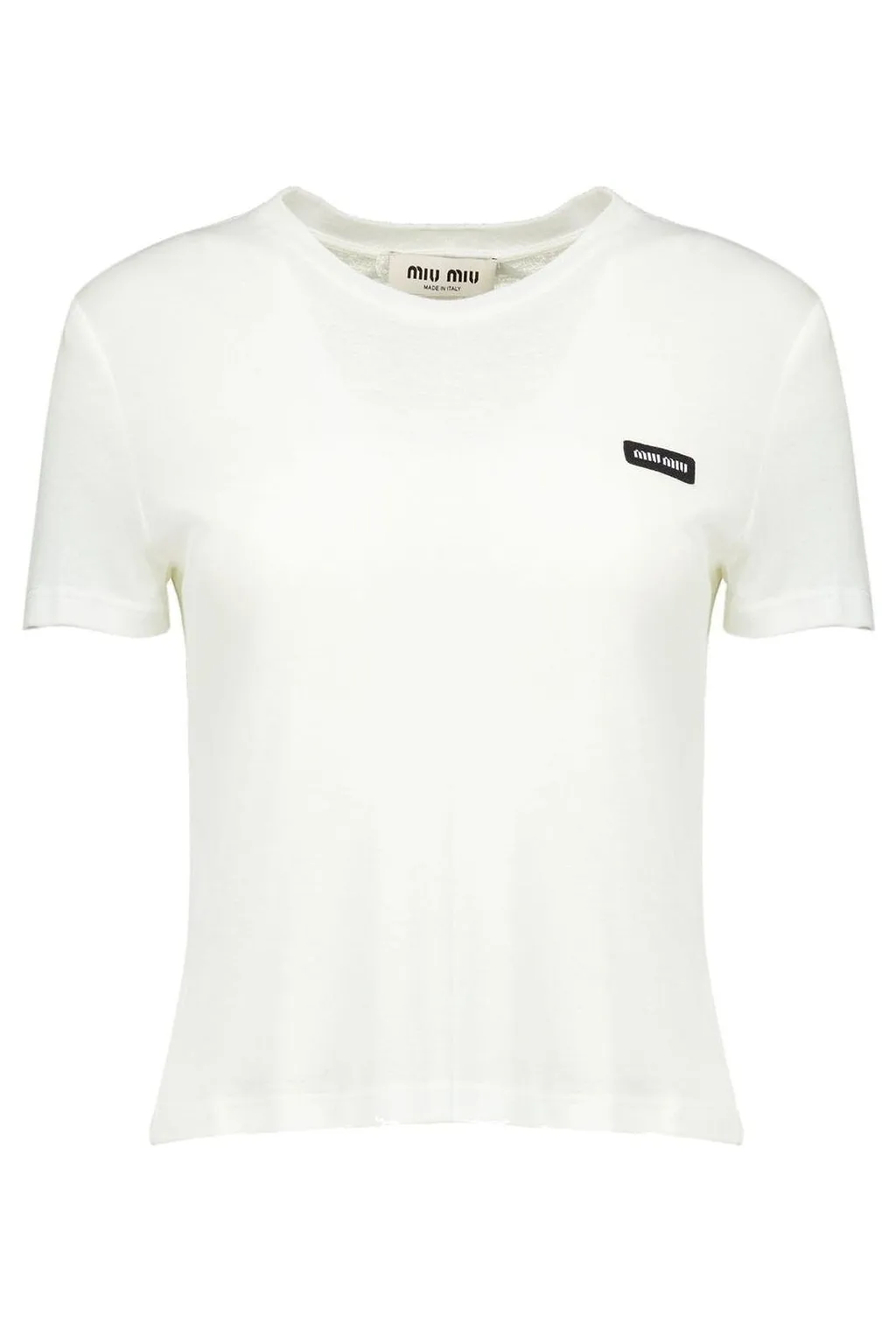 Miu Miu Logo-Patch Crewneck T-Shirt