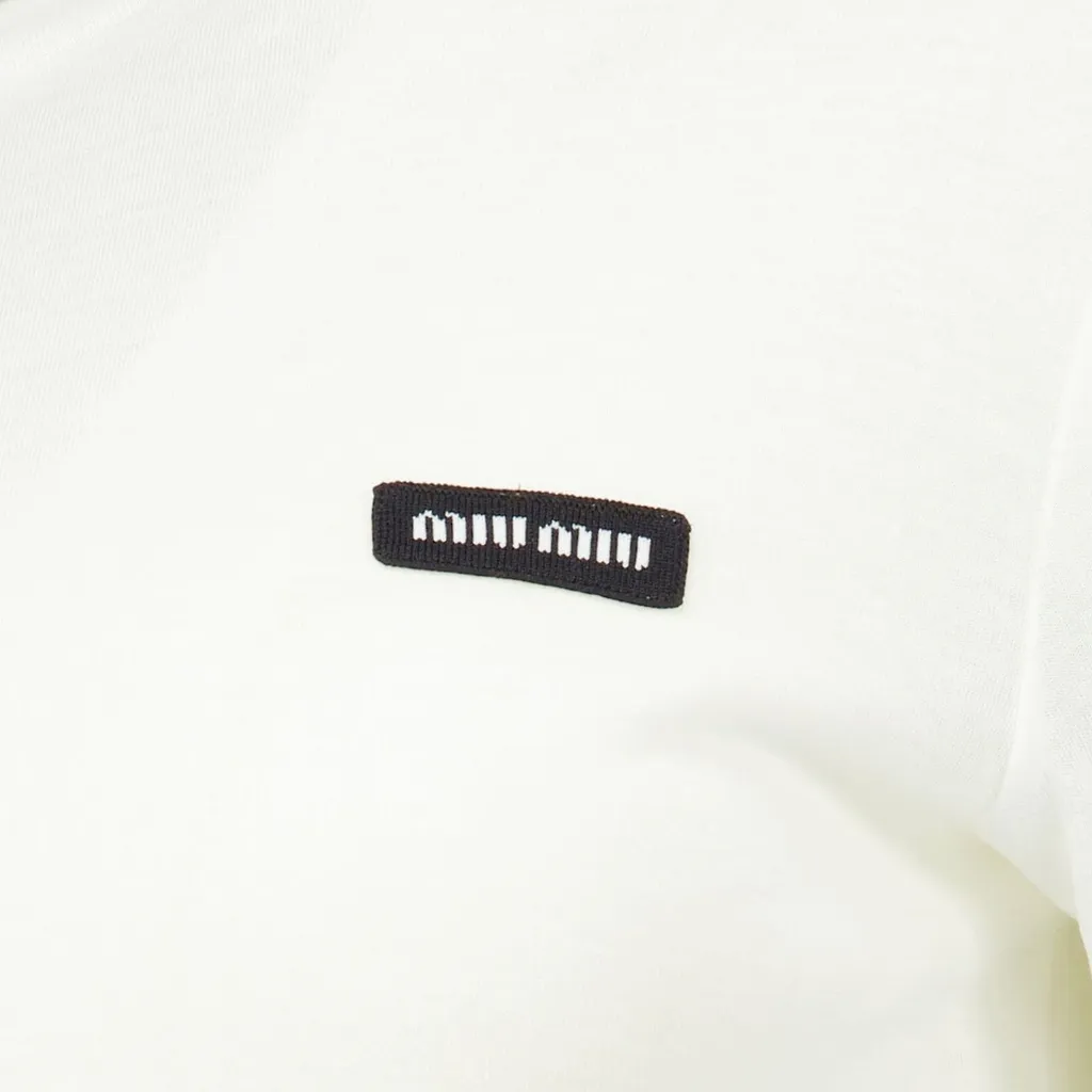 Miu Miu Logo-Patch Crewneck T-Shirt