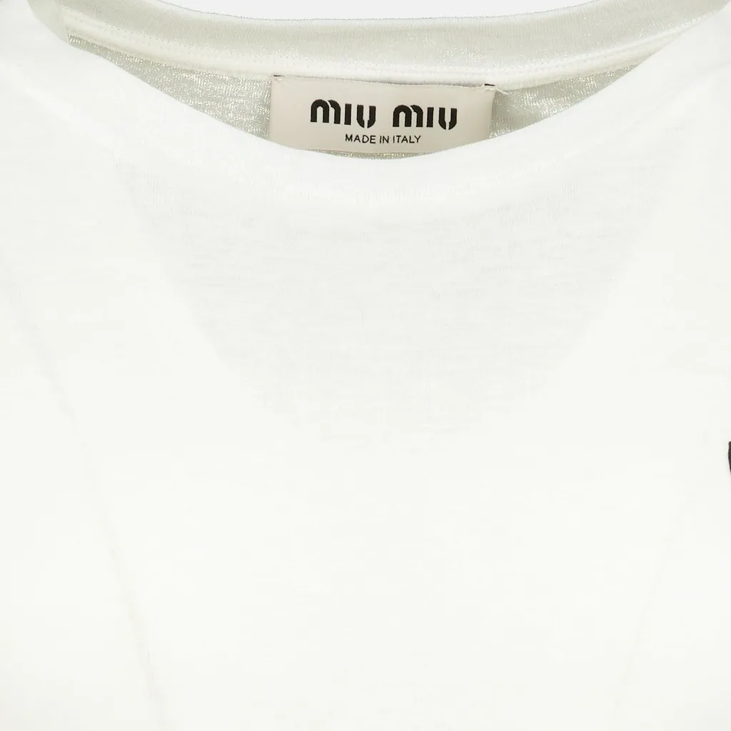 Miu Miu Logo-Patch Crewneck T-Shirt