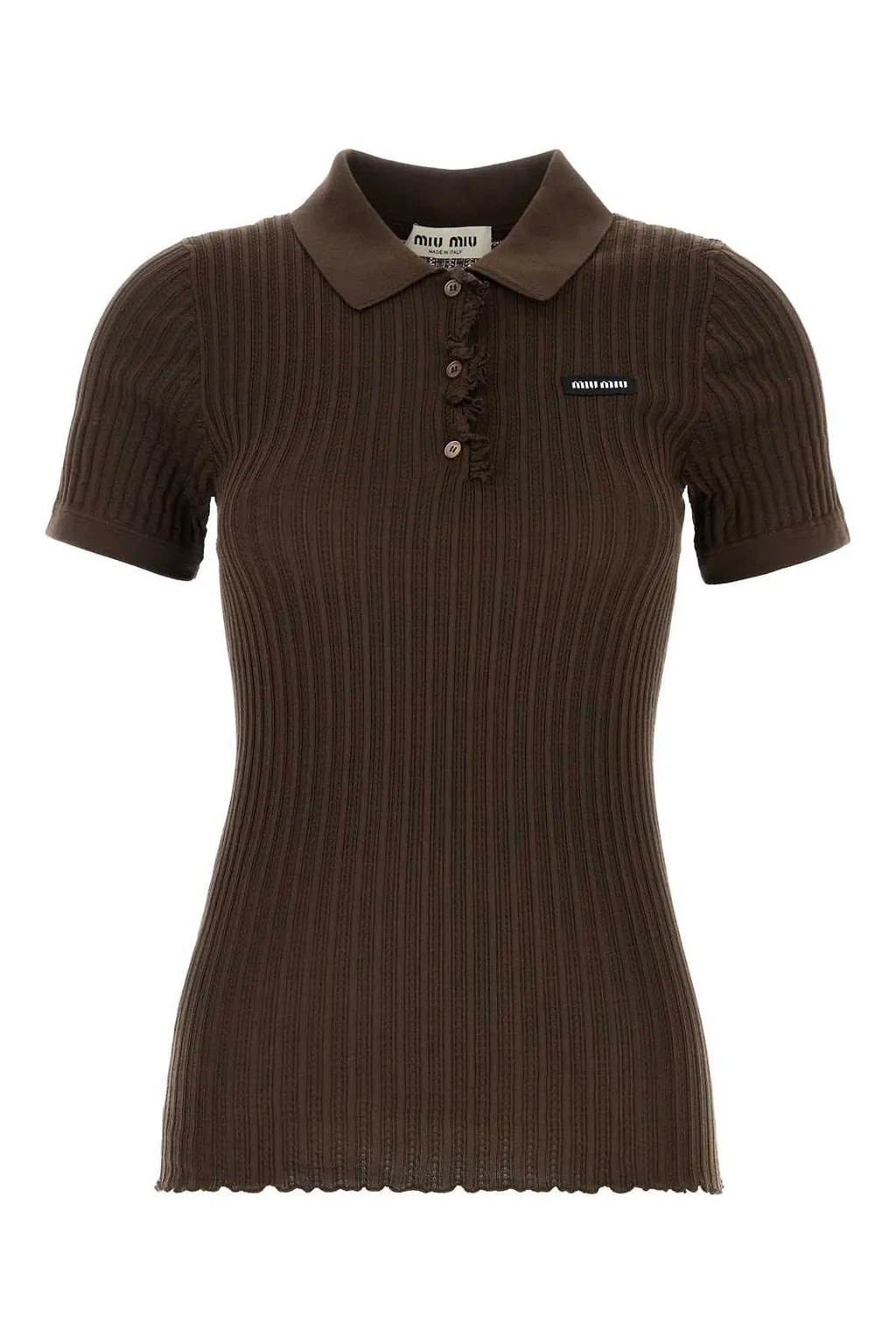 Miu Miu Logo-Patch Knitted Polo Shirt