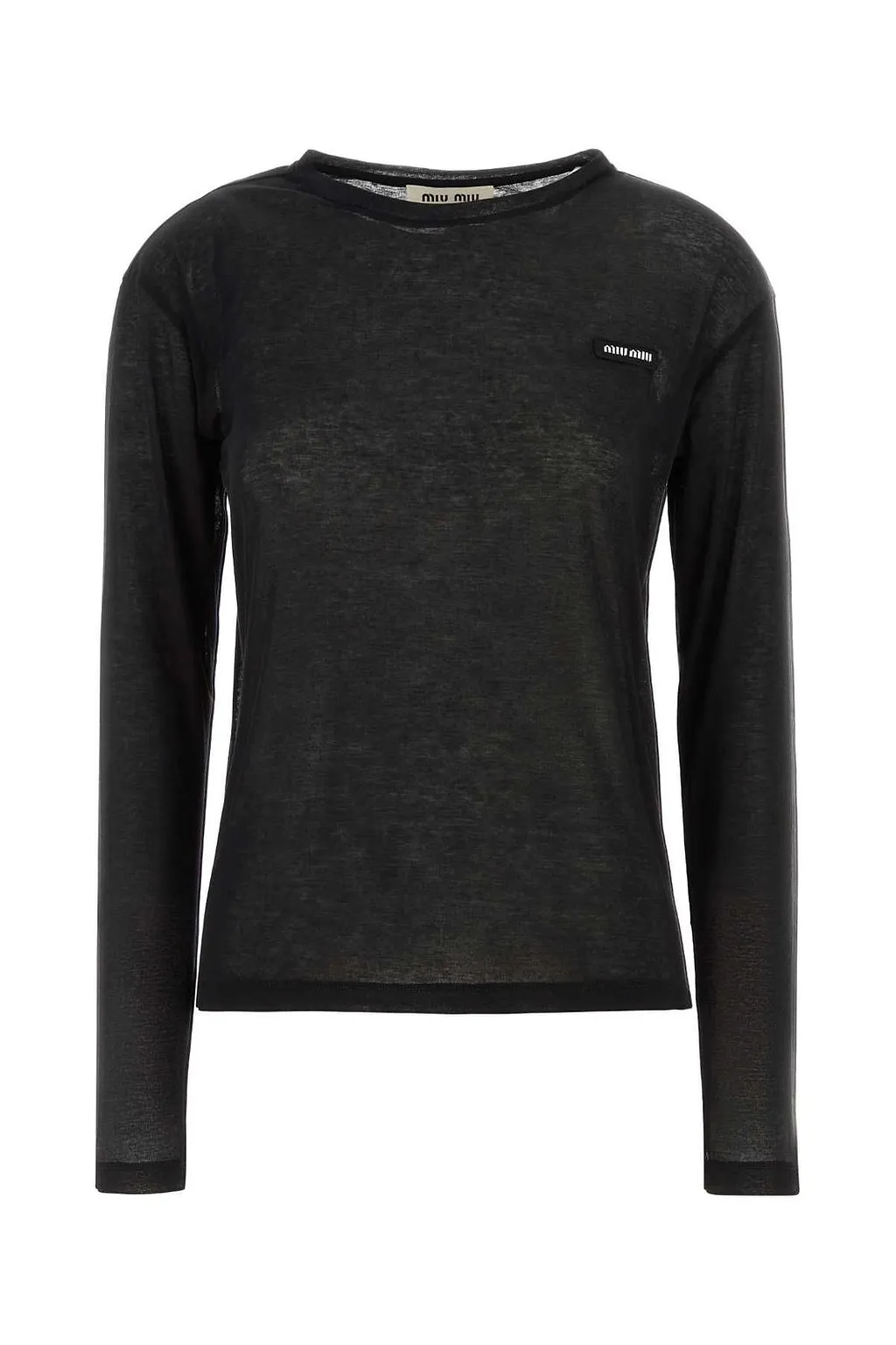 Miu Miu Logo-Patch Long-Sleeved T-Shirt