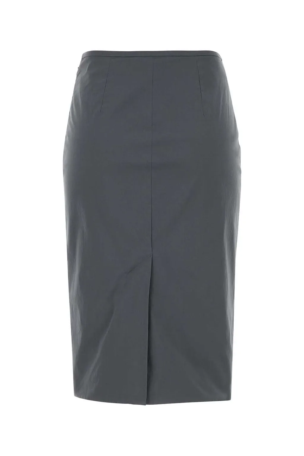 Miu Miu Logo-Patch Stretch Poplin Skirt