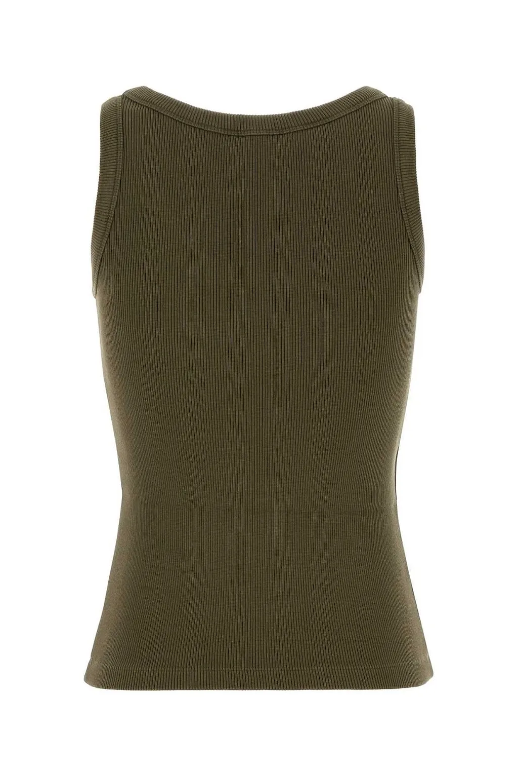 Miu Miu Logo Patch Ribbed-Knit Tank Top