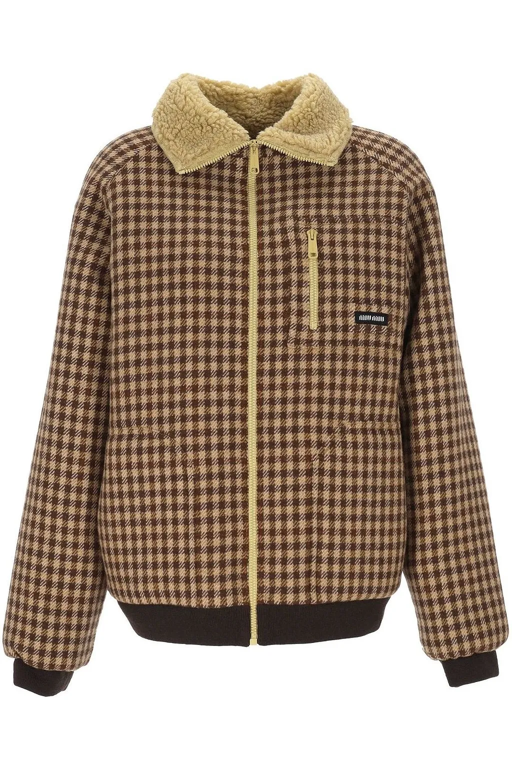 Miu Miu Logo-Patch Zipped Jacket
