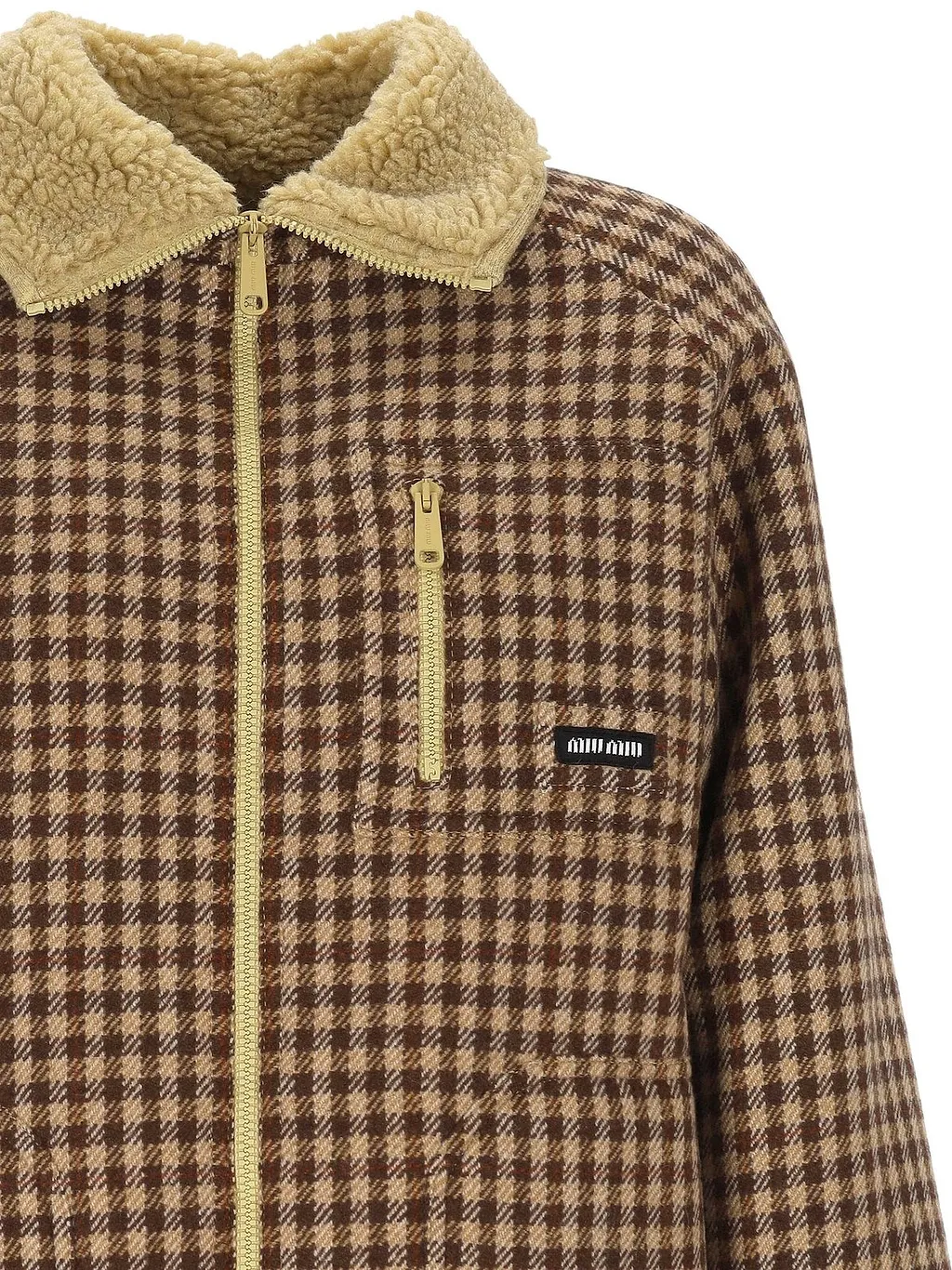 Miu Miu Logo-Patch Zipped Jacket