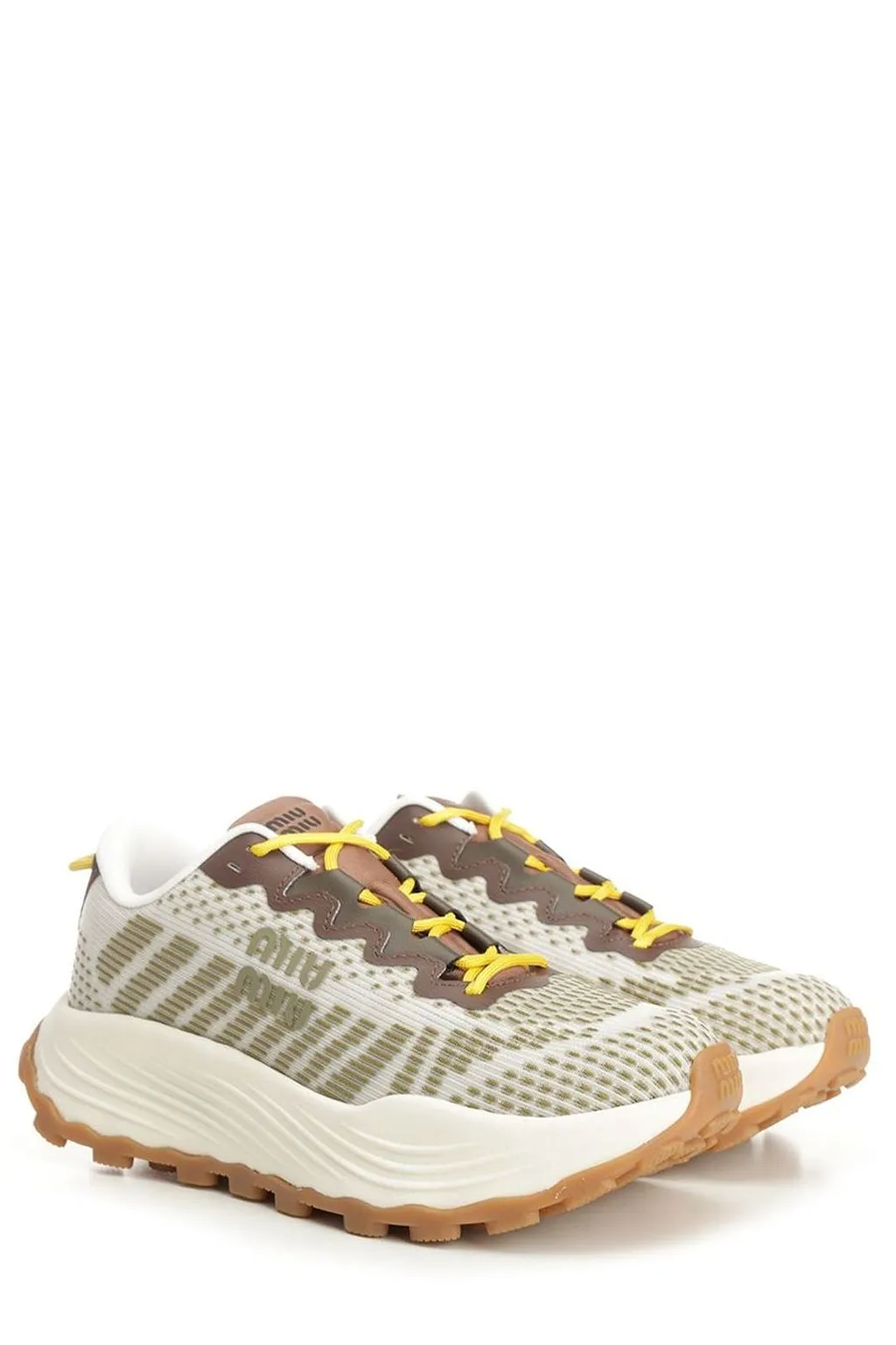 Miu Miu Logo-Printed Lace-Up Sneakers