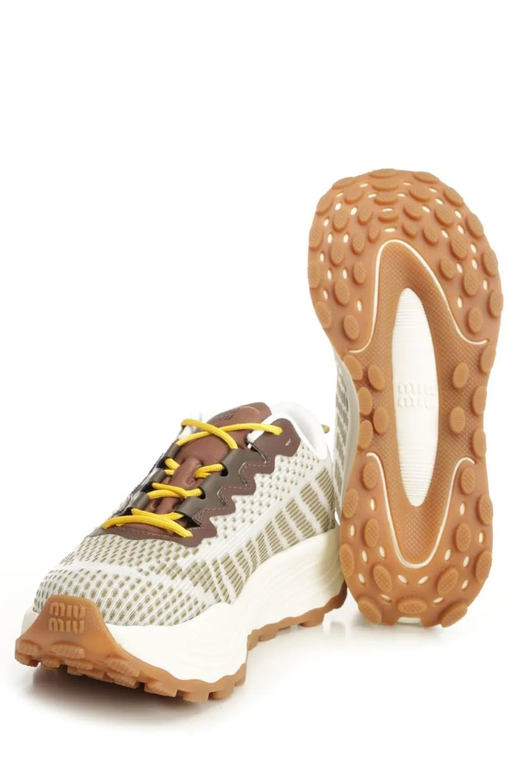 Miu Miu Logo-Printed Lace-Up Sneakers