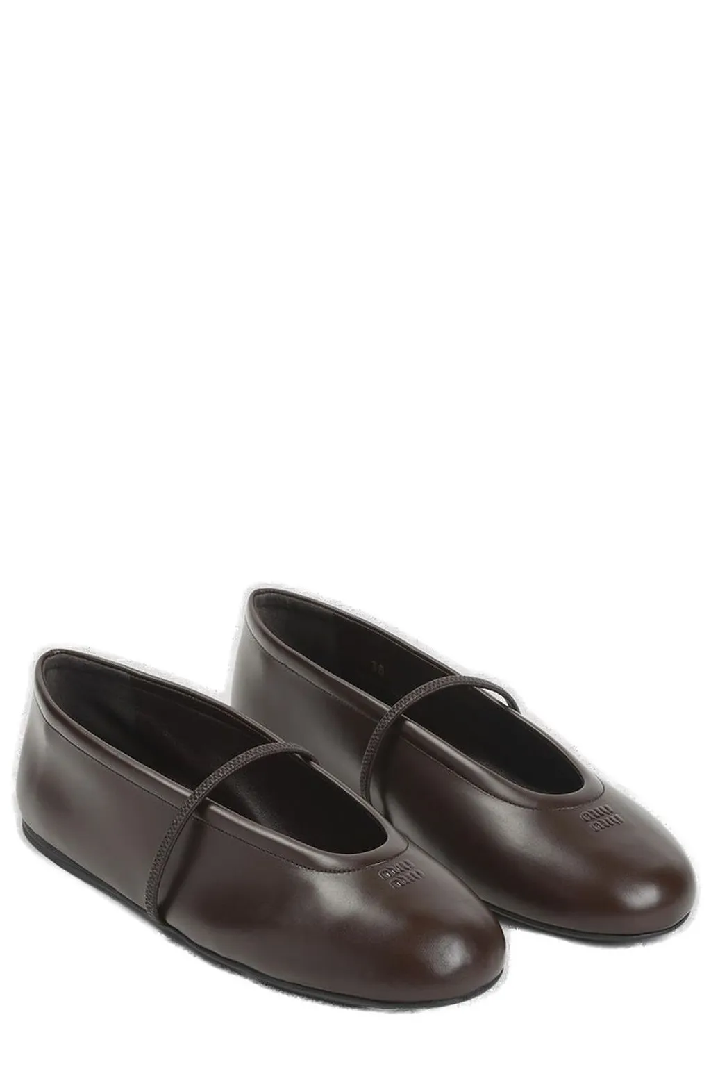 Miu Miu Logo Strap Ballet Flats