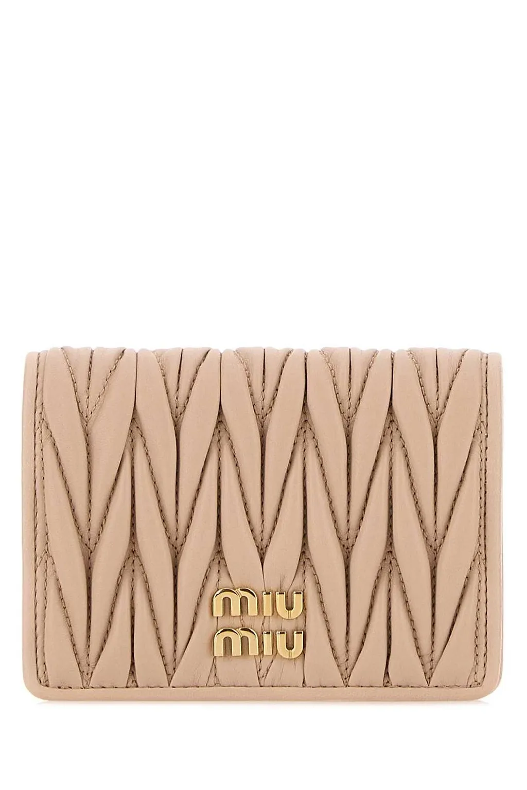 Miu Miu Logo-Lettering Matelassé Bi-Fold Wallet