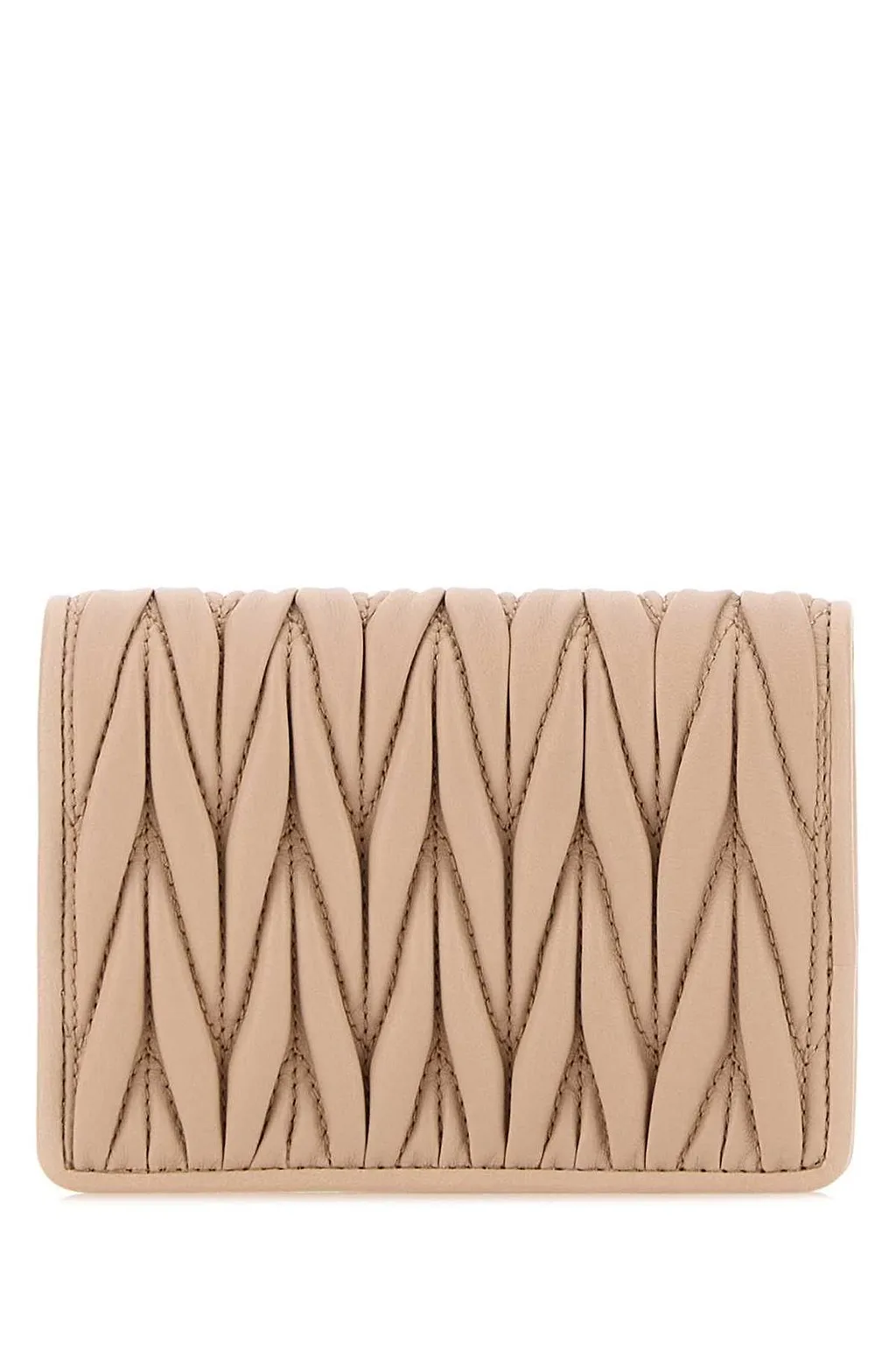 Miu Miu Logo-Lettering Matelassé Bi-Fold Wallet