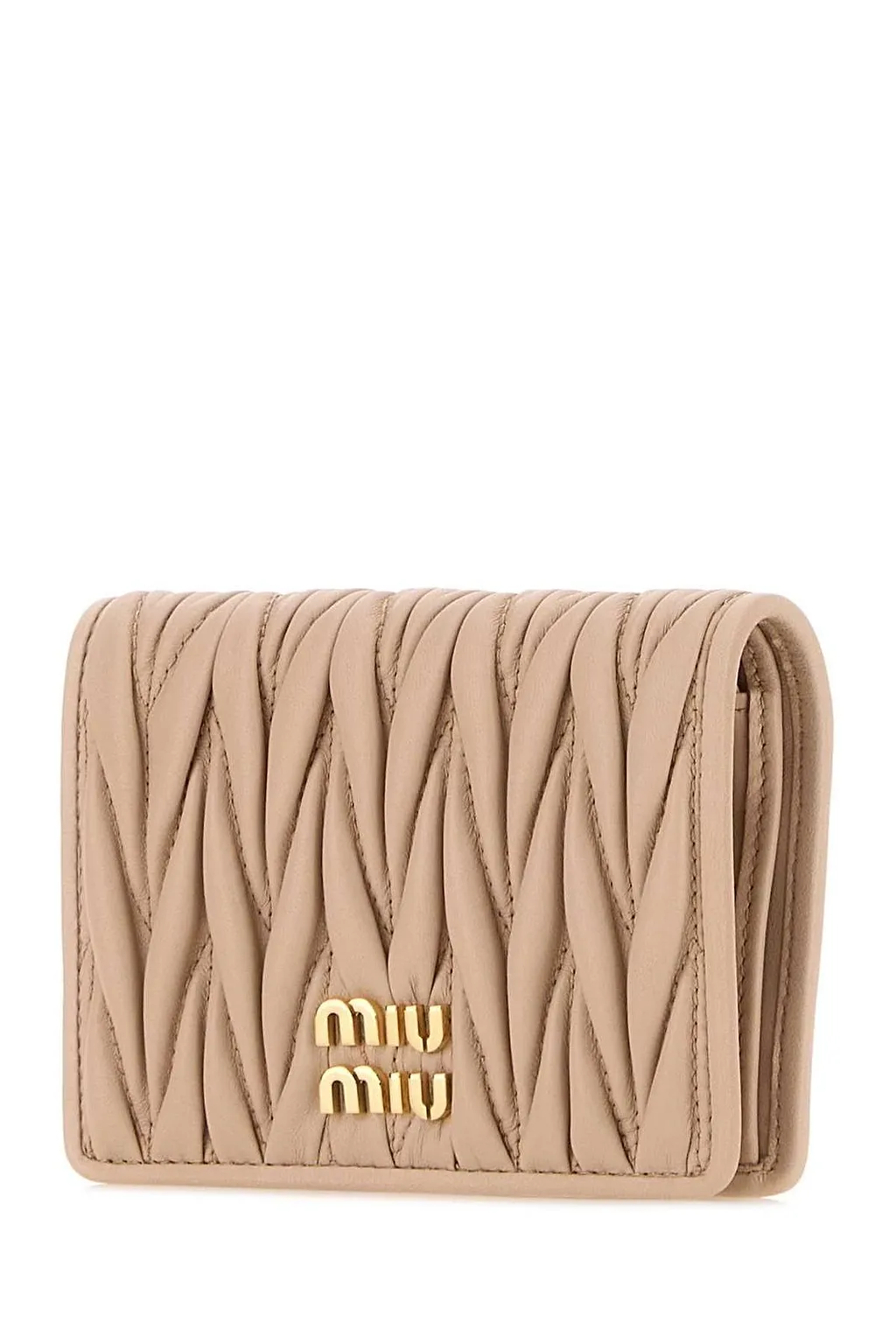 Miu Miu Logo-Lettering Matelassé Bi-Fold Wallet