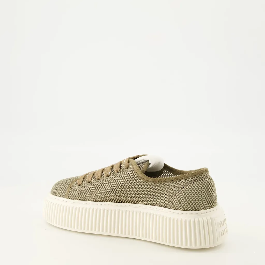 Miu Miu Mesh Platform Low-Top Sneakers
