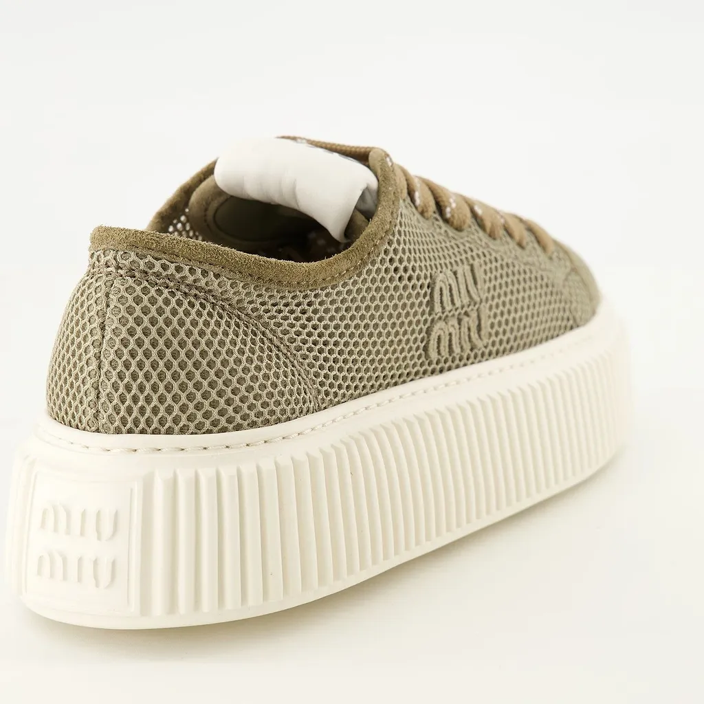 Miu Miu Mesh Platform Low-Top Sneakers