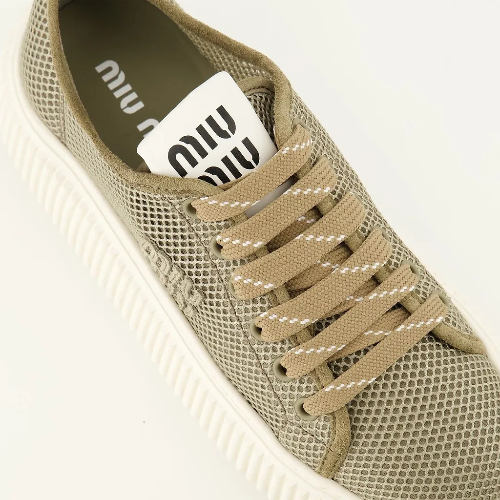 Miu Miu Mesh Platform Low-Top Sneakers