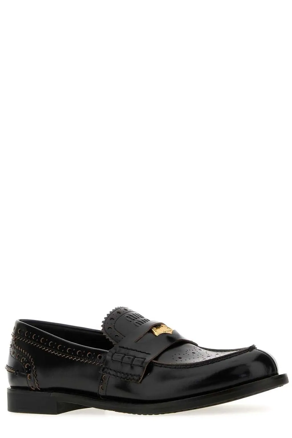 Miu Miu Perforated Coin-Detailed Loafers