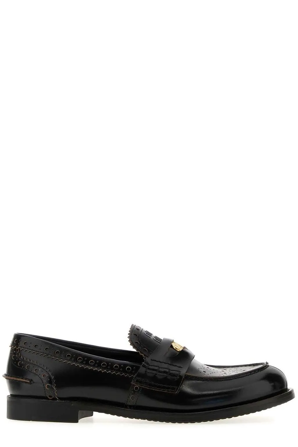 Miu Miu Perforated Coin-Detailed Loafers