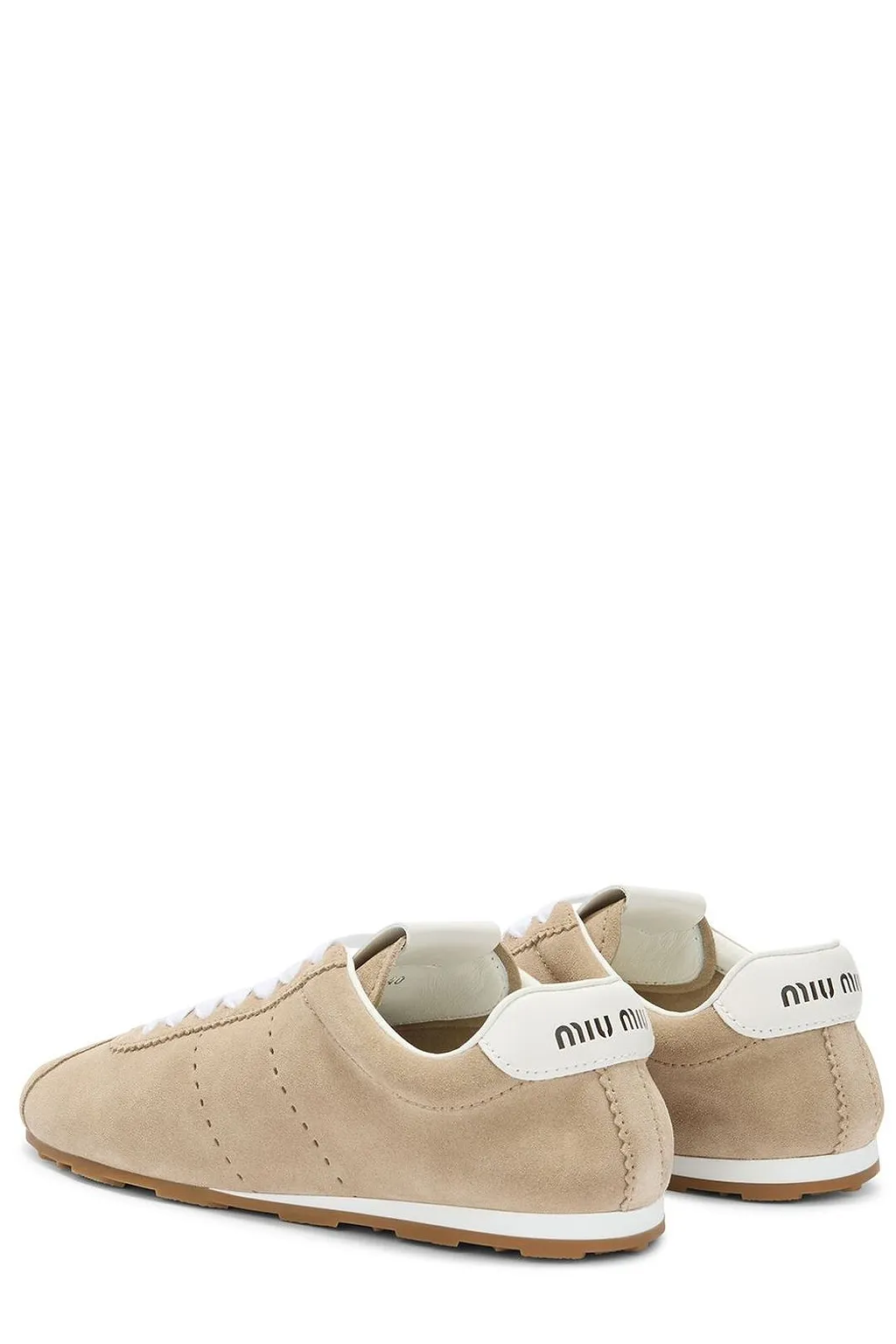 Miu Miu Plume Lace-Up Low-Top Sneakers