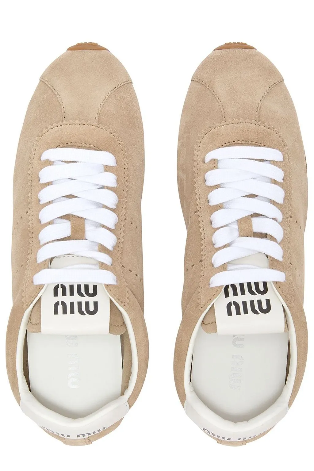 Miu Miu Plume Lace-Up Low-Top Sneakers
