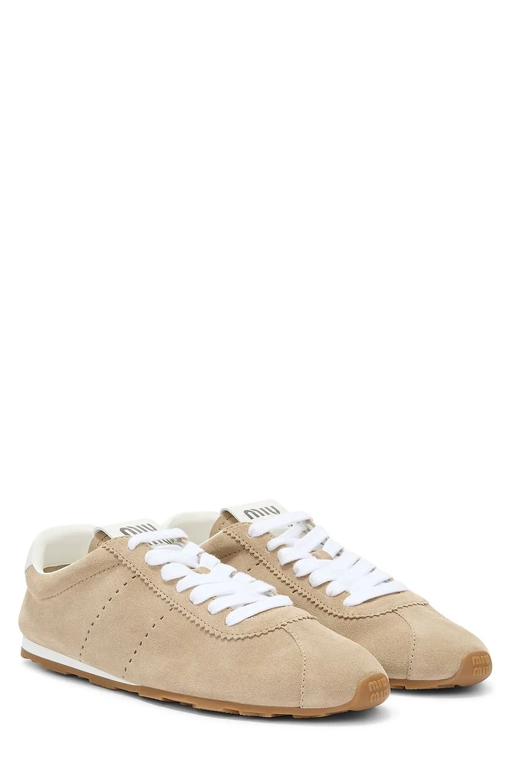 Miu Miu Plume Lace-Up Low-Top Sneakers