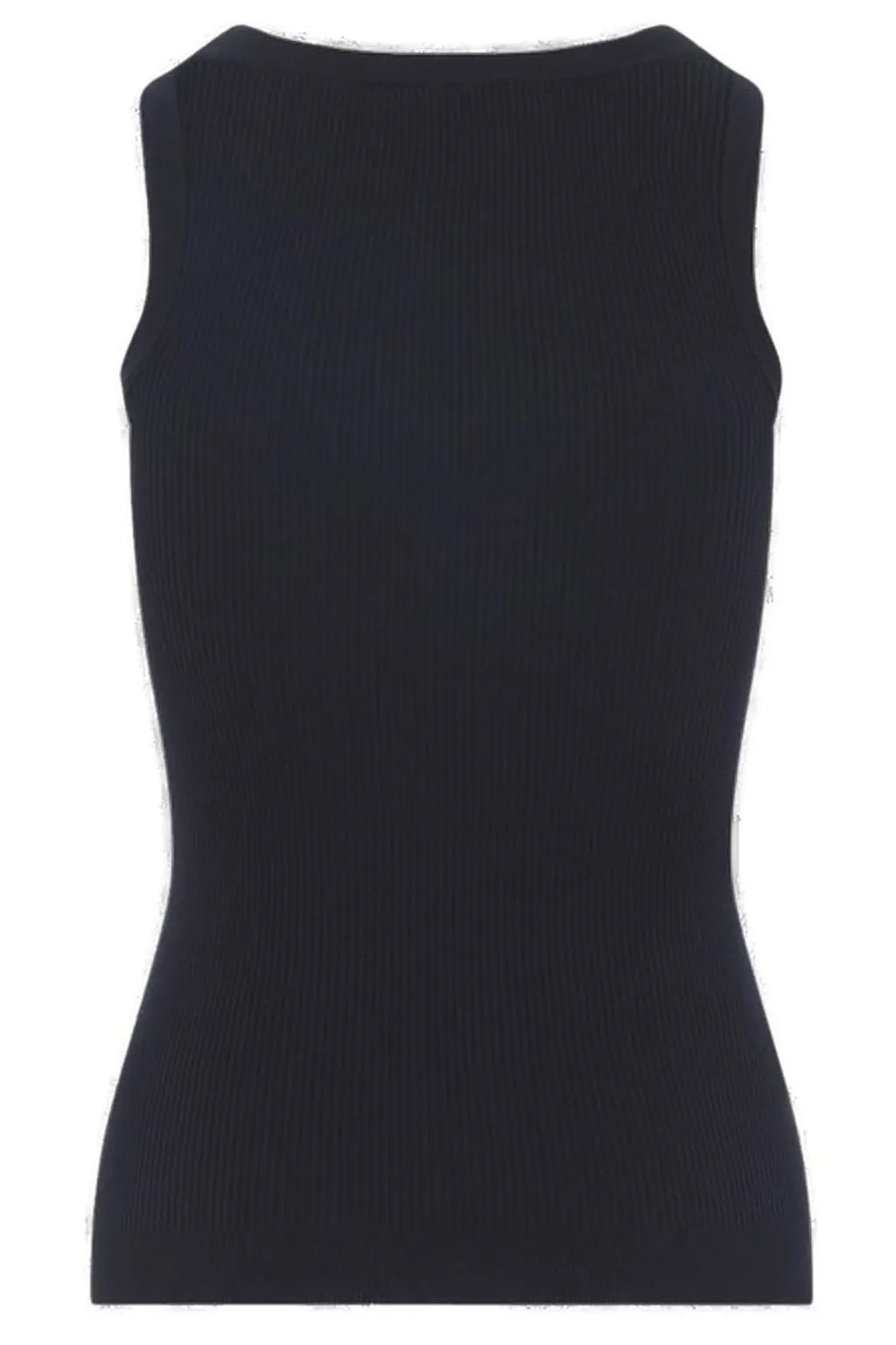 Miu Miu Ribbed Logo Tank Top