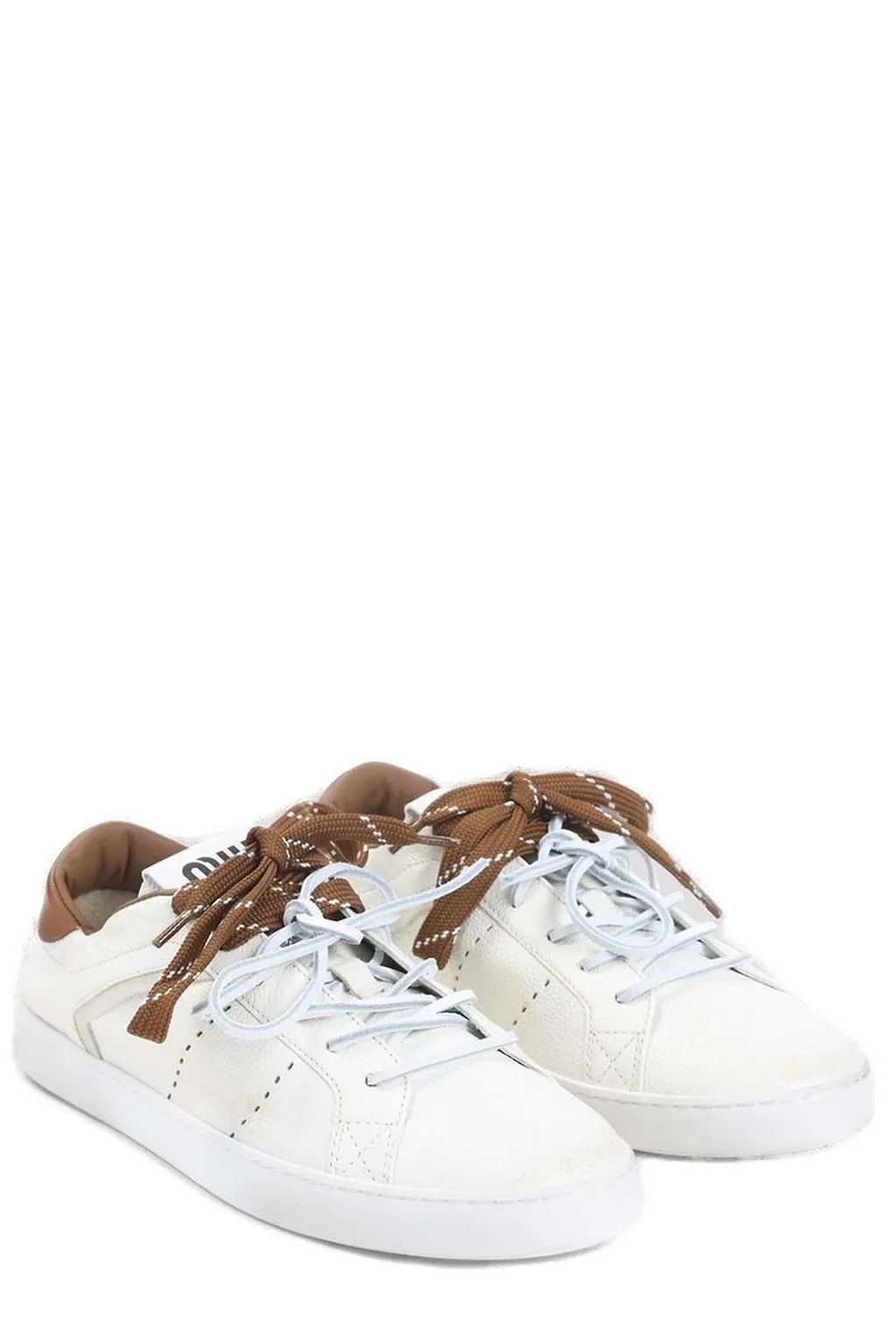 Miu Miu Round-Toe Lace-Up Sneakers