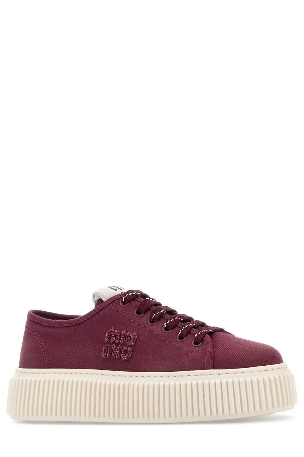 Miu Miu Round-Toe Lace-Up Sneakers