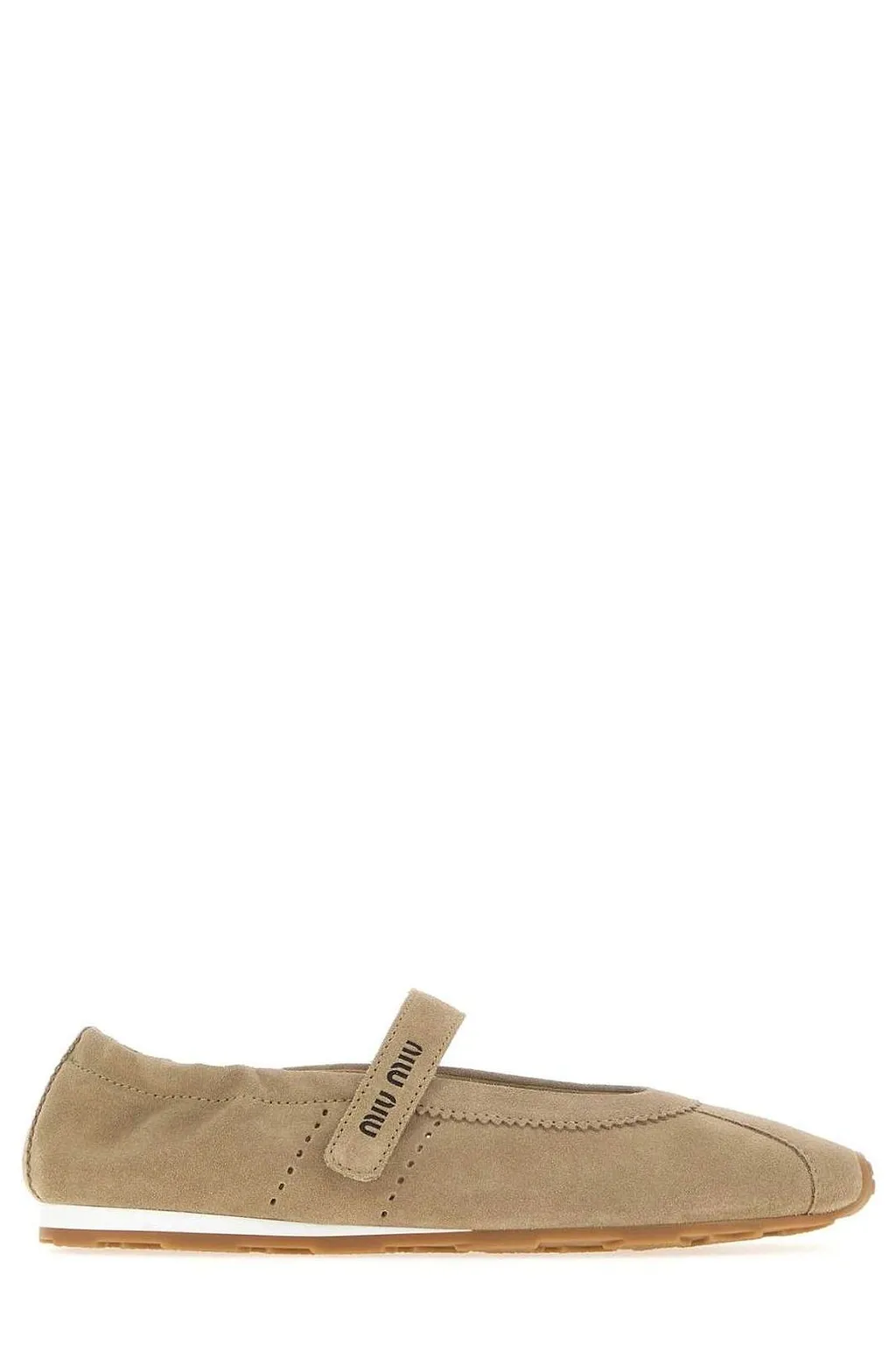 Miu Miu Round-Toe Strap Ballet Flats