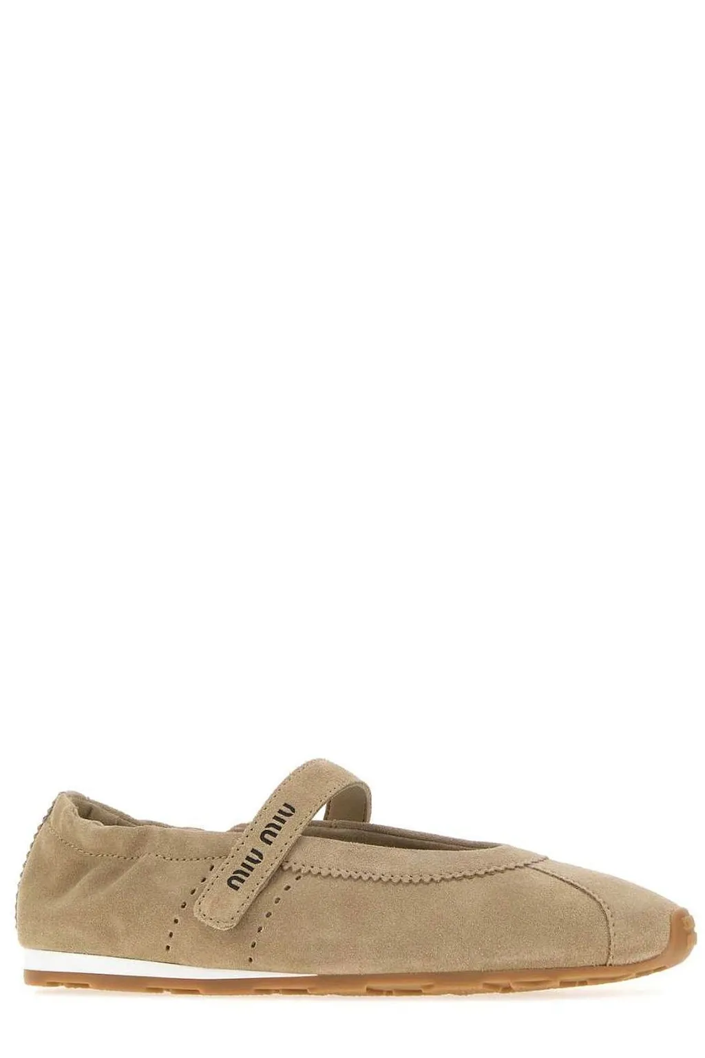 Miu Miu Round-Toe Strap Ballet Flats