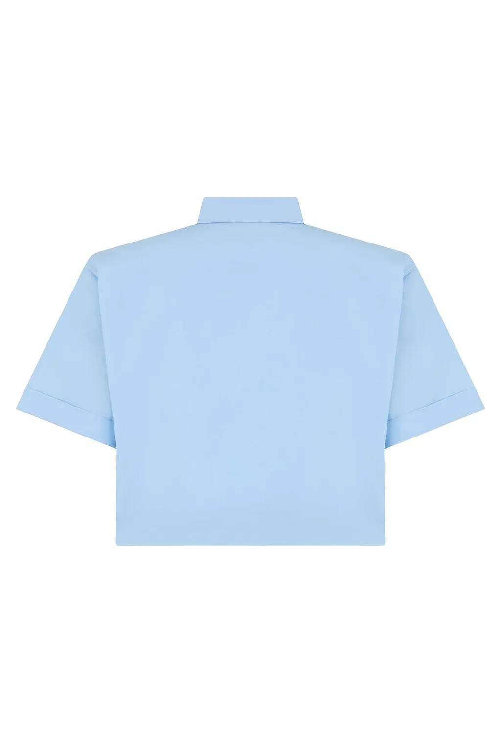 Miu Miu Ruffled Cropped Poplin Shirt