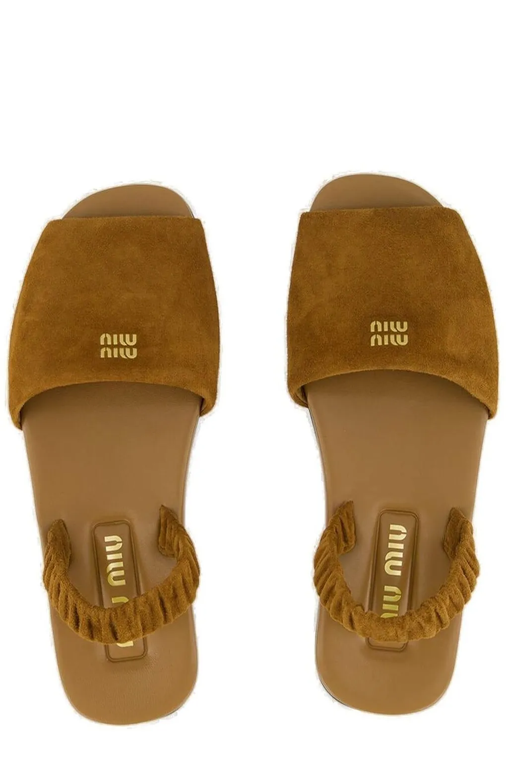 Miu Miu Ruched Flat Sandals