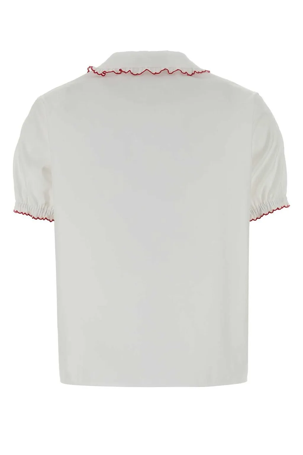 Miu Miu Scalloped Collar Short-Sleeved Top