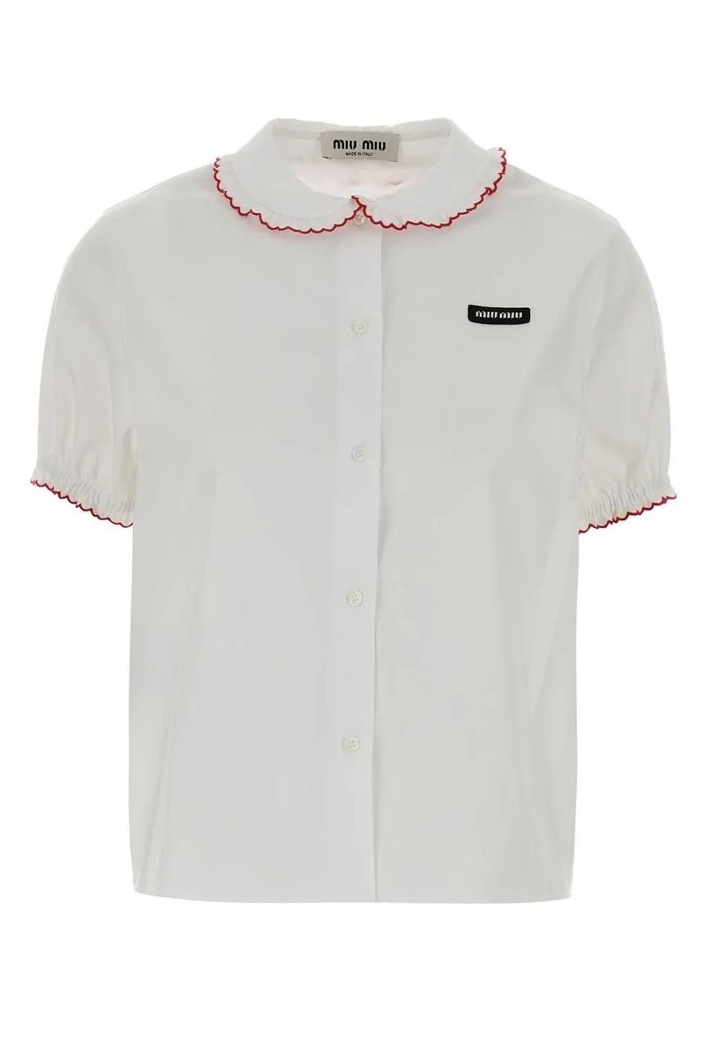 Miu Miu Scalloped Collar Short-Sleeved Top