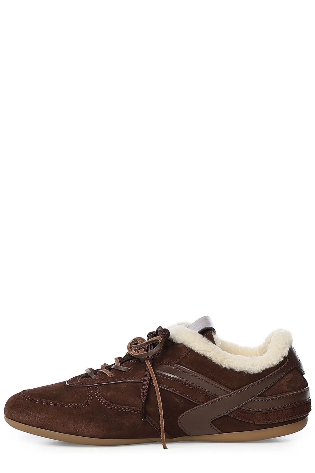 Miu Miu Shearling Trim Low-Top Sneakers