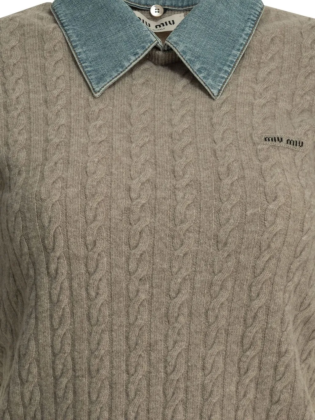 Miu Miu Short-Sleeved Knitted Polo Shirt