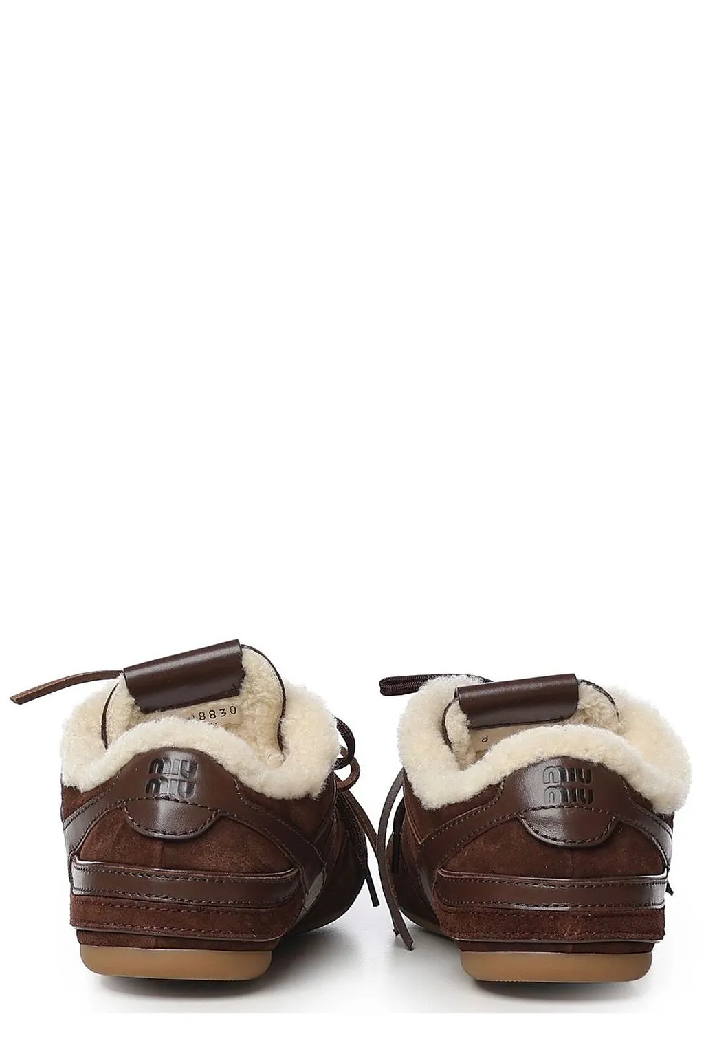 Miu Miu Shearling Trim Low-Top Sneakers