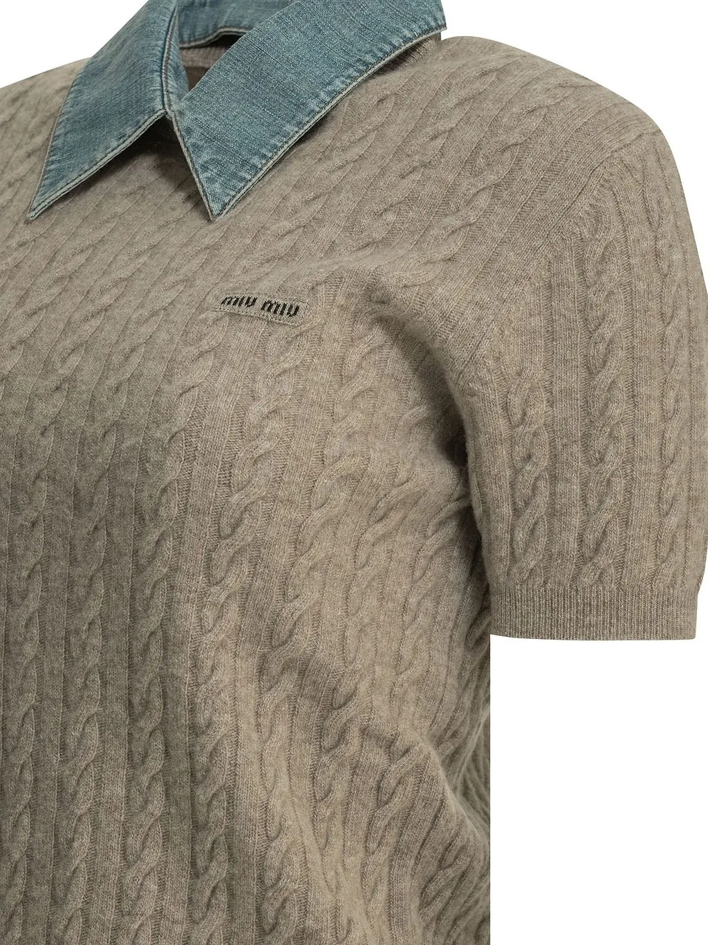 Miu Miu Short-Sleeved Knitted Polo Shirt
