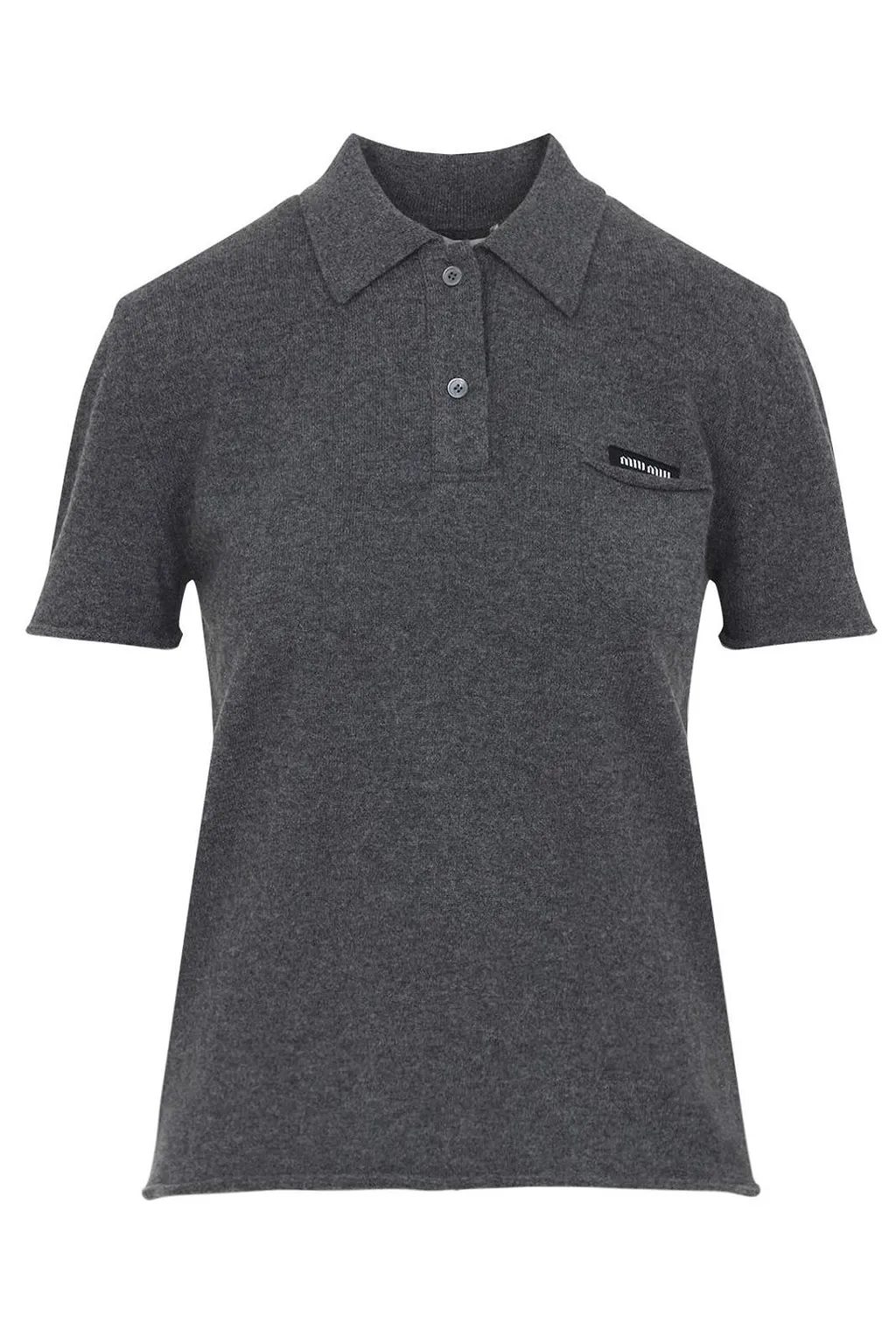 Miu Miu Short-Sleeved Knitted Polo Shirt